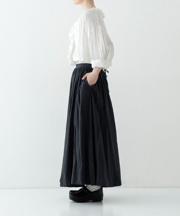 Cotton Linen Ramie Lawn Gathered Skirt