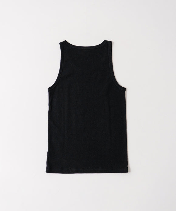 Raffy Cotton Rib Tank Top - Black