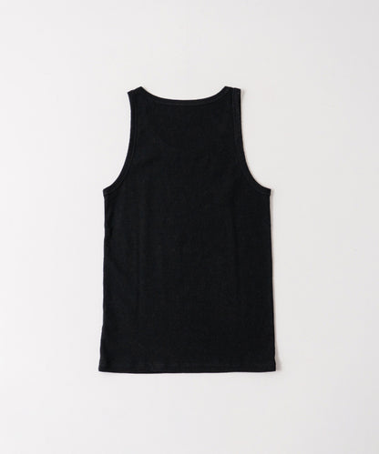Raffy Cotton Rib Tank Top - Black