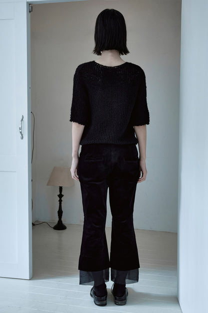 Chunky half sleeve knit in black