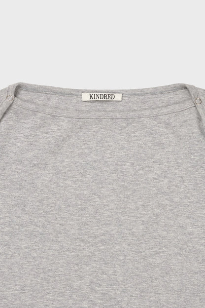 Baby snap t-shirt in grey