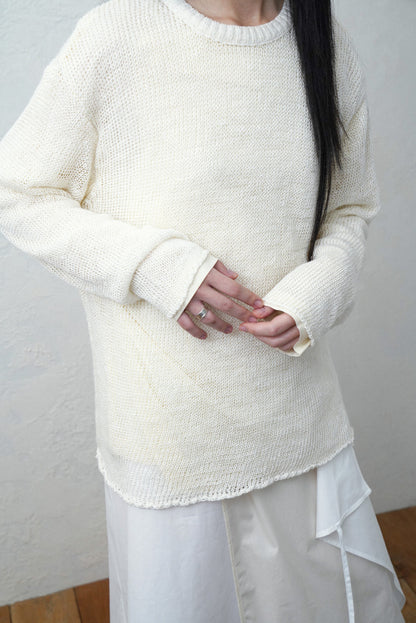 (Pre order)Double layered sweater in ivory