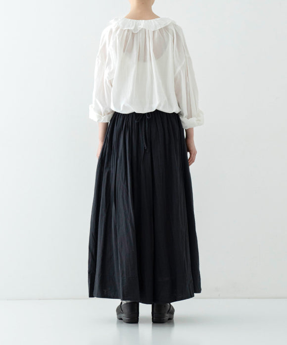 Cotton Linen Ramie Lawn Gathered Skirt