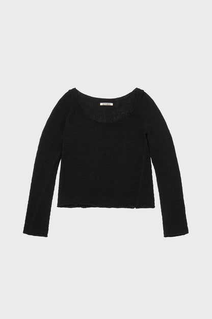 cotton scoop neck knit