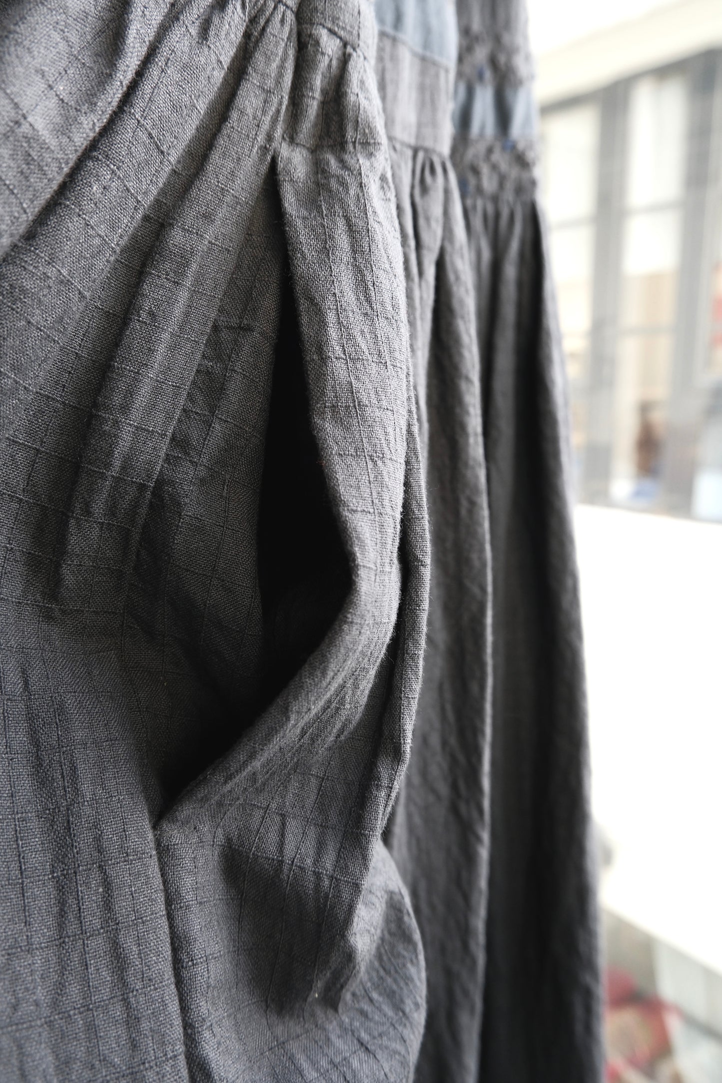 Iris Charcoal embroidered dress