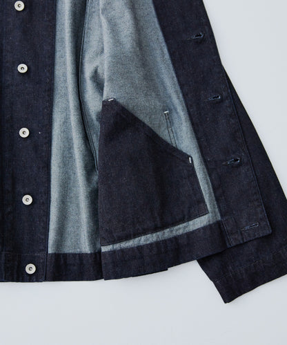 [UpcycleLino] × SKEWed DENIM Back Tuck Jacket