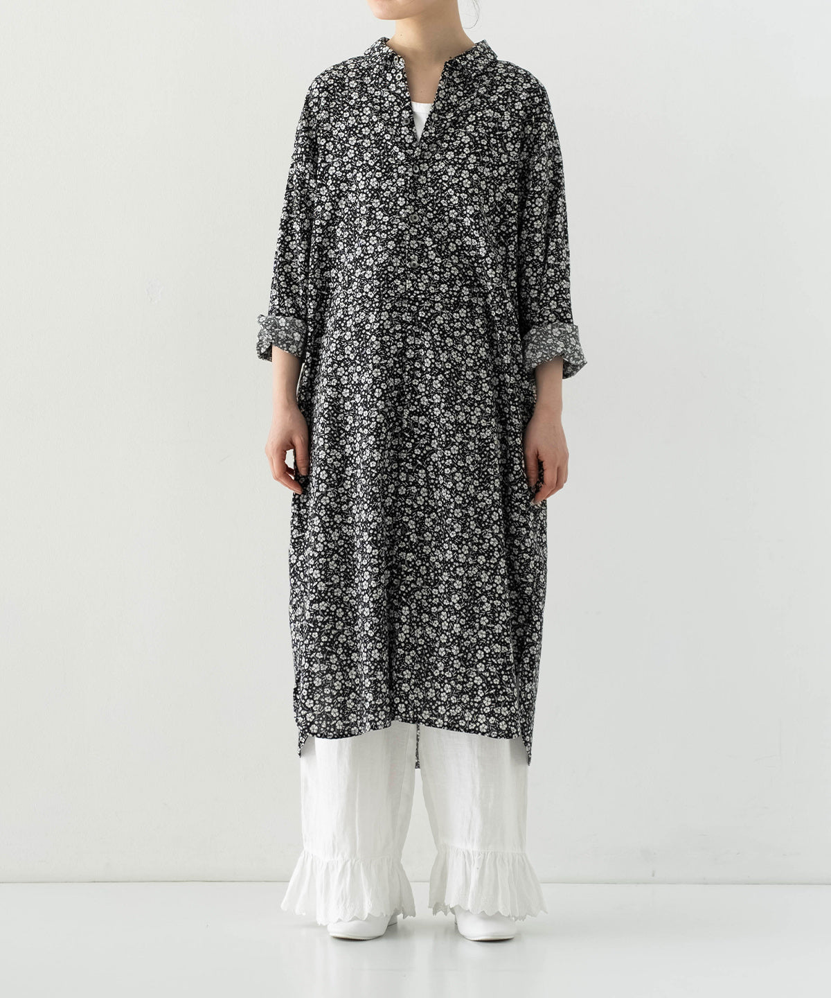 Linen Scallop Lace Frill Pants - Off White