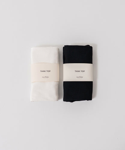 Raffy Cotton Rib Tank Top - Black