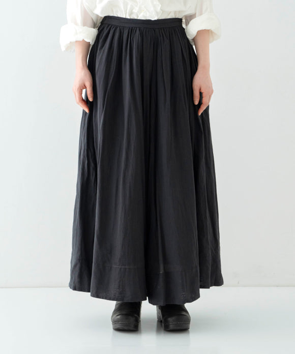 Cotton Linen Ramie Lawn Gathered Skirt
