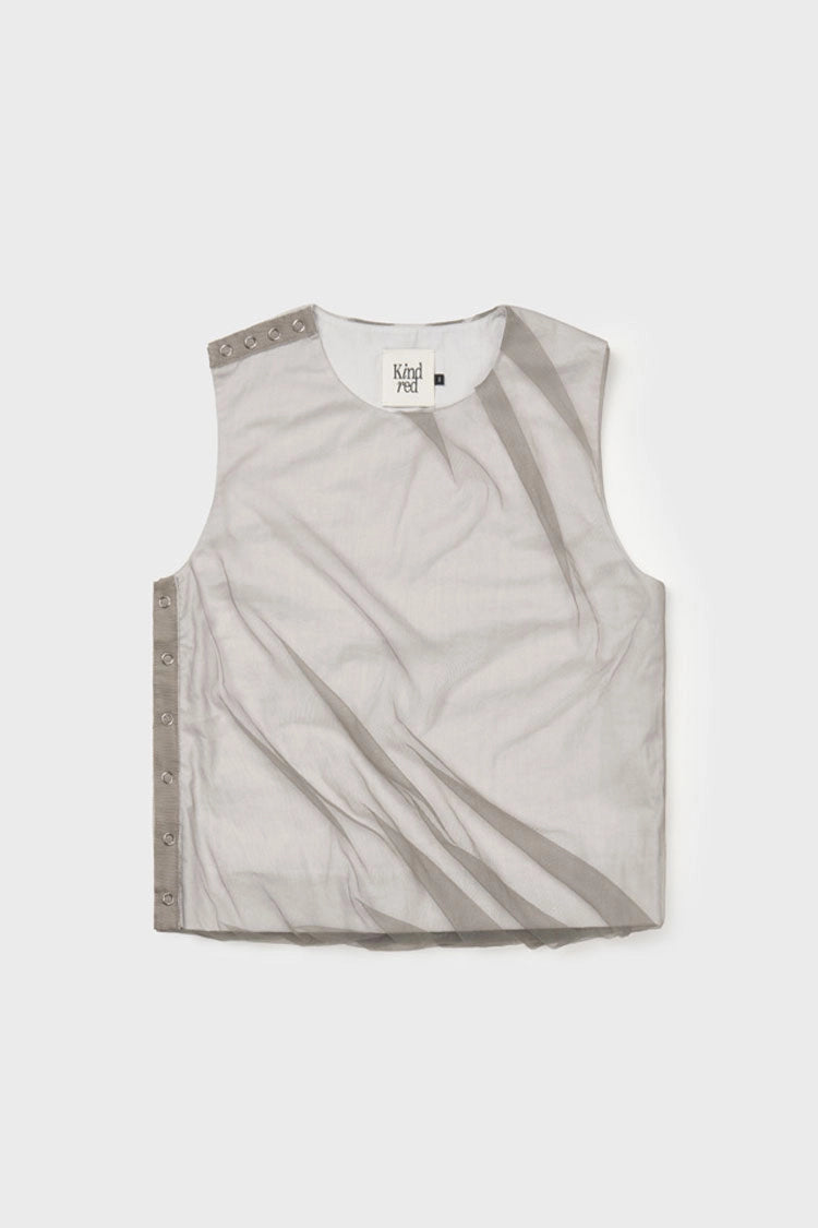 Pleated tulle top