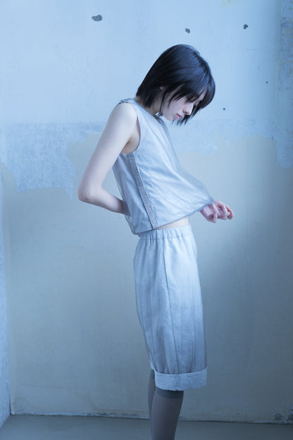 Pleated tulle top