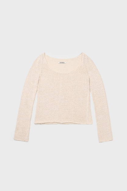 cotton scoop neck knit