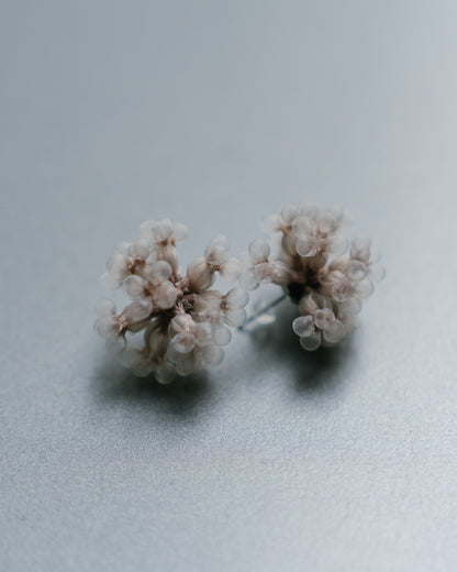 Tsubu earrings/ light brown (pair)
