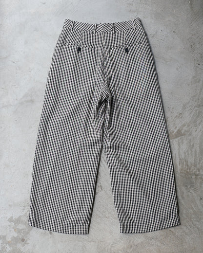 Checked wide leg pants