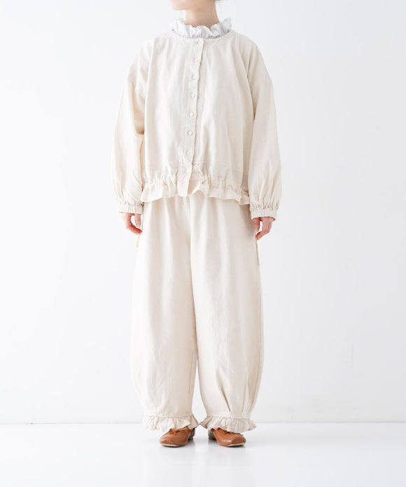(Upcyclelino) Cotton Linen Omi-zarashi Two-way Tops