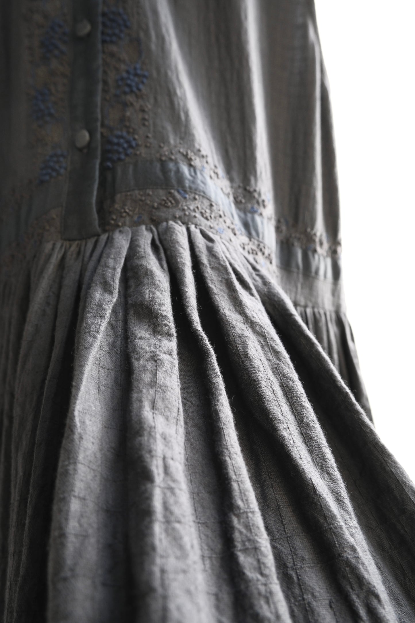Iris Charcoal embroidered dress