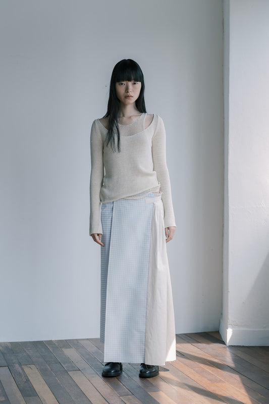 cotton scoop neck knit