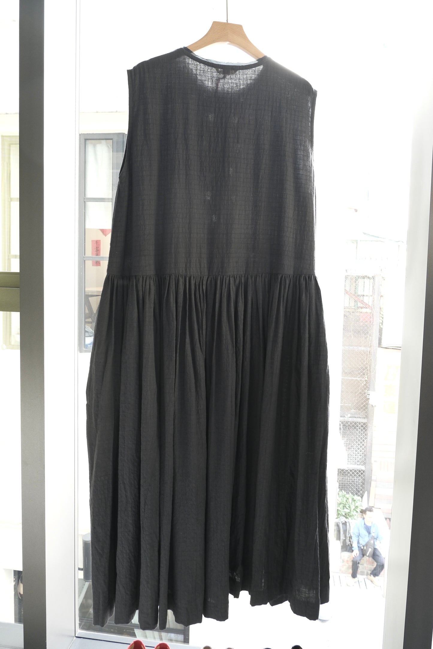 Iris Charcoal embroidered dress