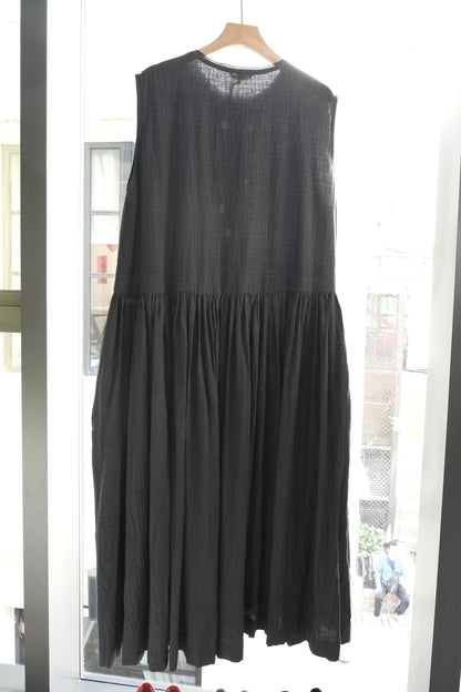 Iris Charcoal embroidered dress