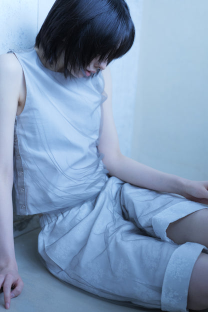 Pleated tulle top