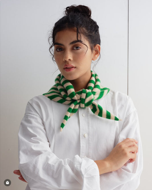 STRIPE TRIANGLE NECKERCHIEF PAGODA & OATMEAL