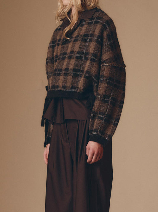 HOKKORI cardigan - Black / Taupe