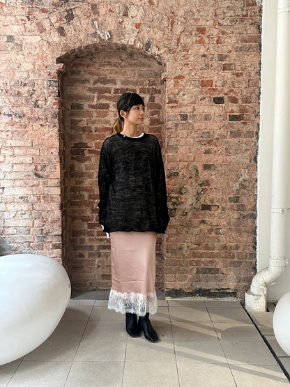 French LACETRIM SATIN SKIRT