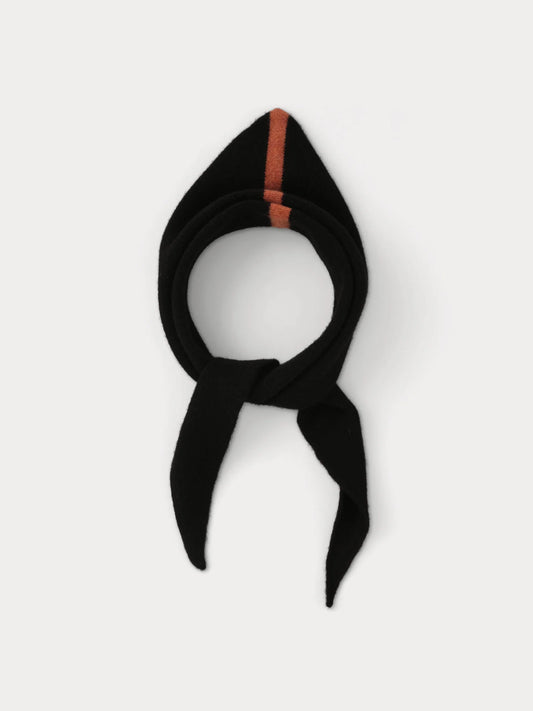 SINGLE STRIPE TRIANGLE NECKERCHIEF BLACK & IRON OXIDE