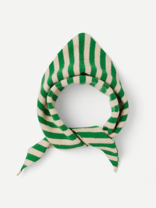 Jo Gordon stripe triangle neckerchief (Pagoda x Oatmeal)