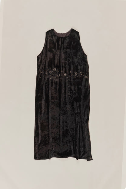 Lila Starry nights brown charcoal velvet dress