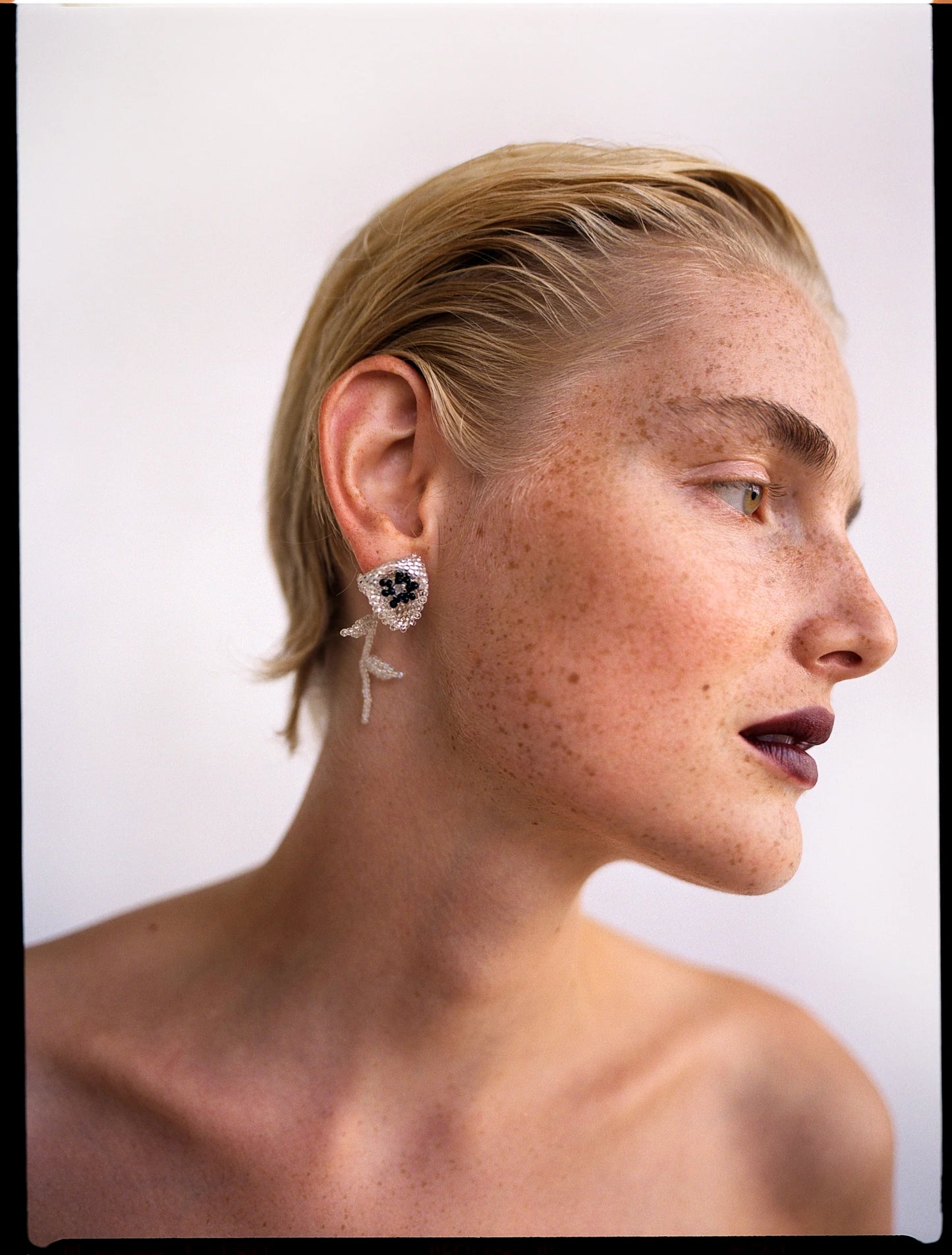 Silver Poppy Ear Stick