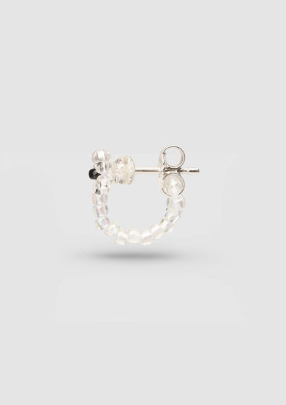 Silver Flor Huggie 