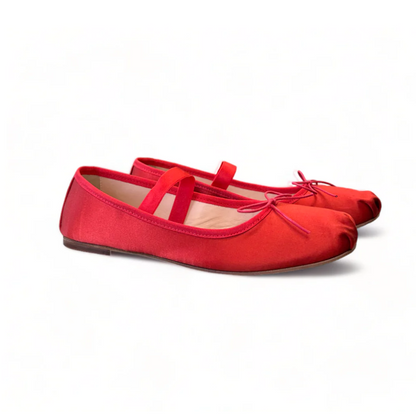 UMA Red Satin Ballerina flat