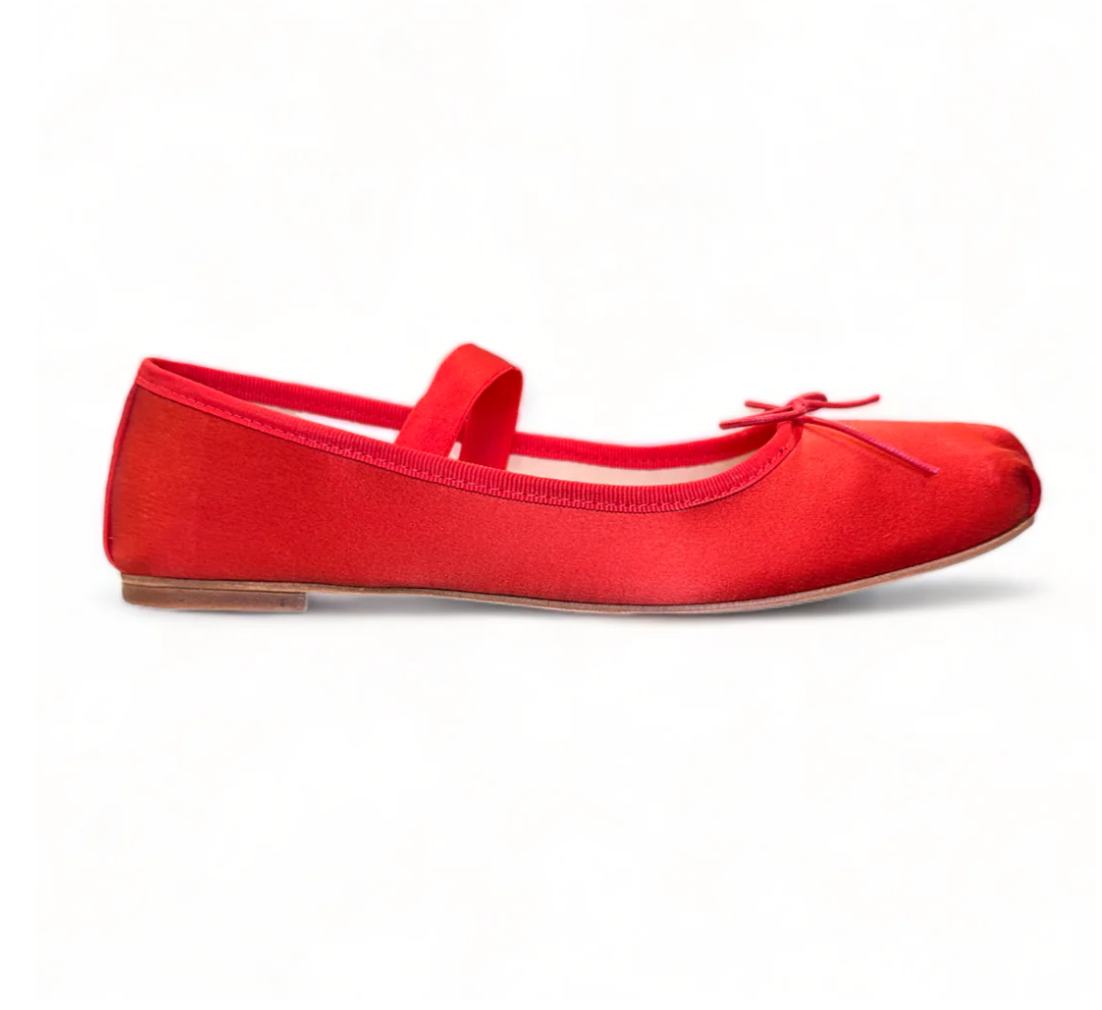 UMA Red Satin Ballerina flat