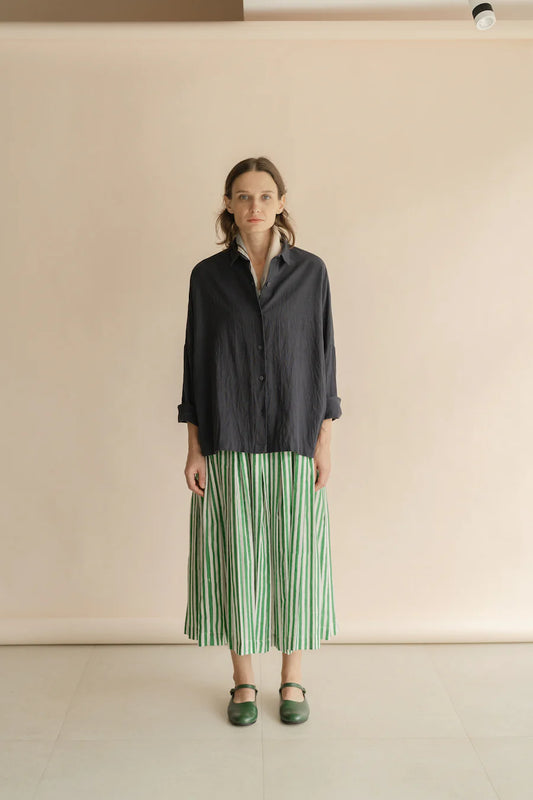 Willa green stripe skirt
