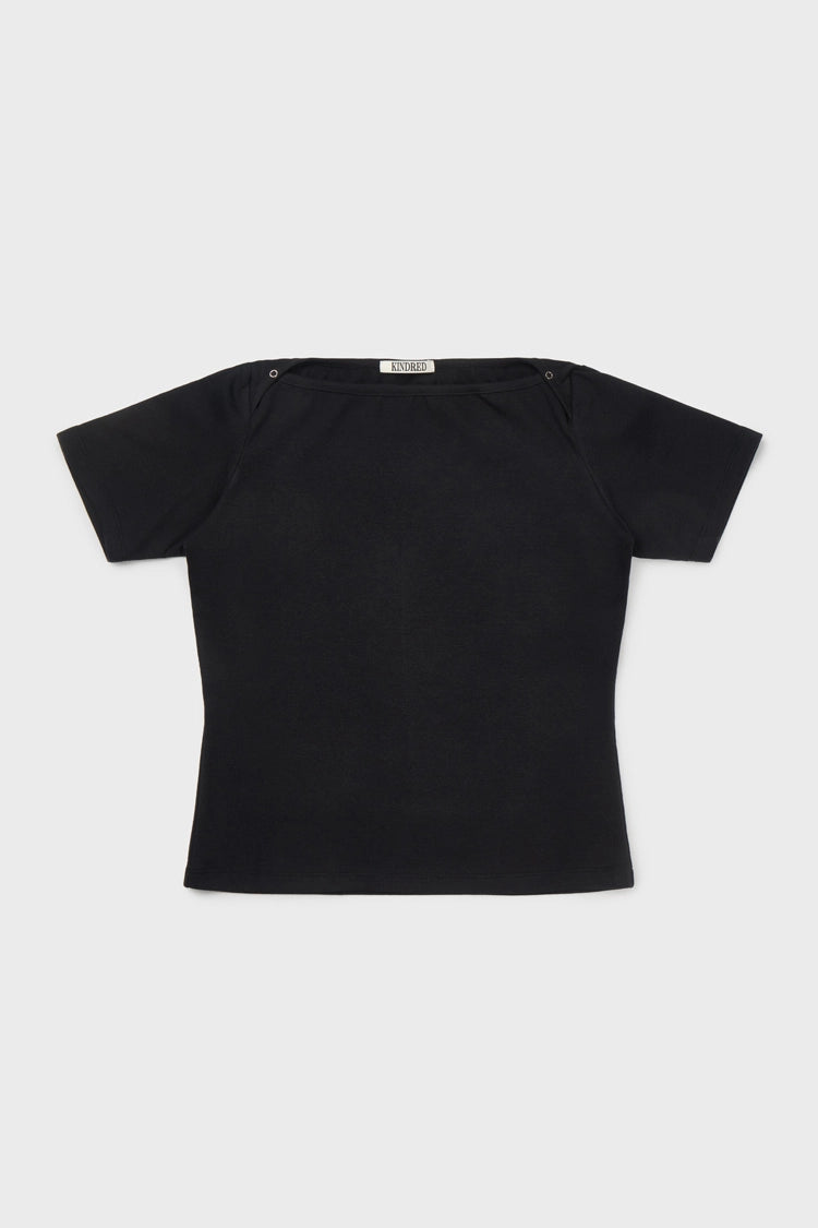 Baby snap t-shirt in in black