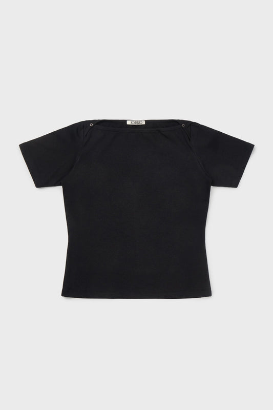 Baby snap t-shirt in in black
