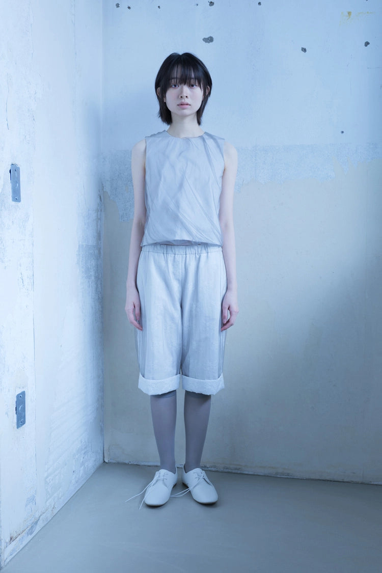 Pleated tulle top