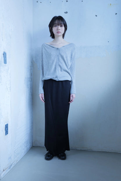 Off-shoulder cardigan in heather grey