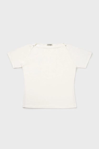 Baby snap t-shirt in off-white