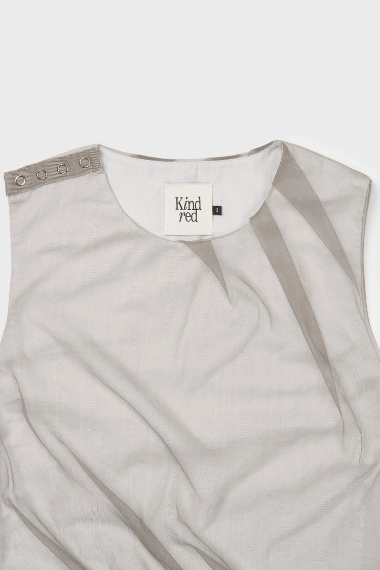 Pleated tulle top