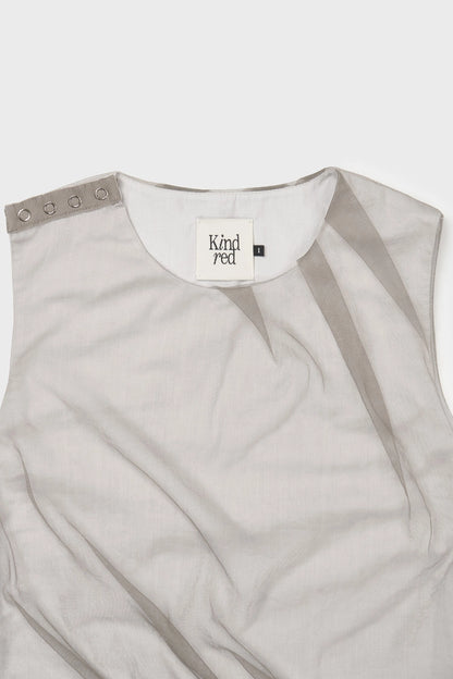 Pleated tulle top