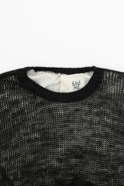 (Pre order) Double layered sweater in black