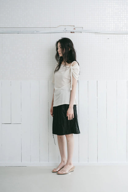 braided rope t-shirt in beige