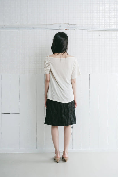 braided rope t-shirt in beige