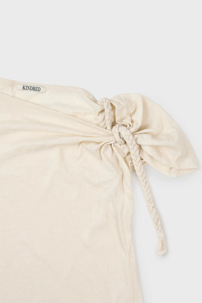 braided rope t-shirt in beige