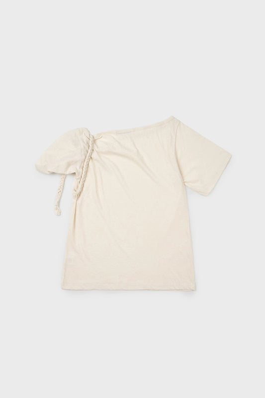 braided rope t-shirt in beige