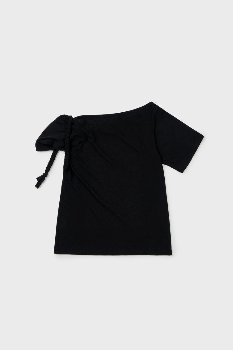 braided rope t-shirt in black