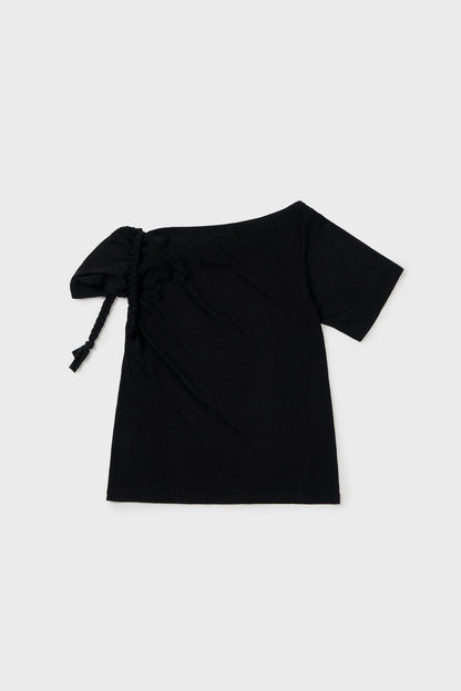 braided rope t-shirt in black