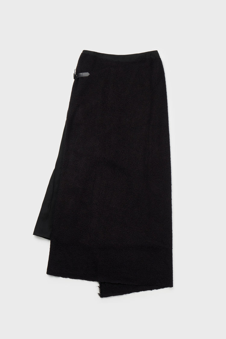 Fringed knit layered skirt